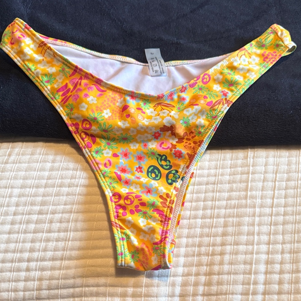 Yellow Floral Bikini Bottom